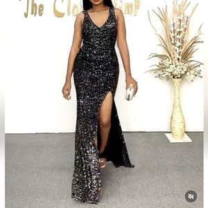 Black Sequined Gown (NWT)